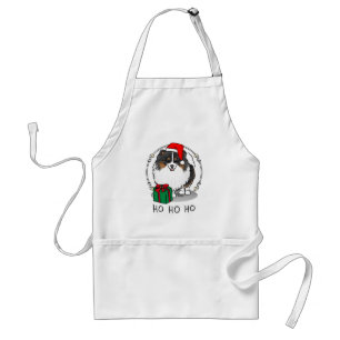 Delantal Navidades Santa Hat Pomeranian (tricolor) Cute