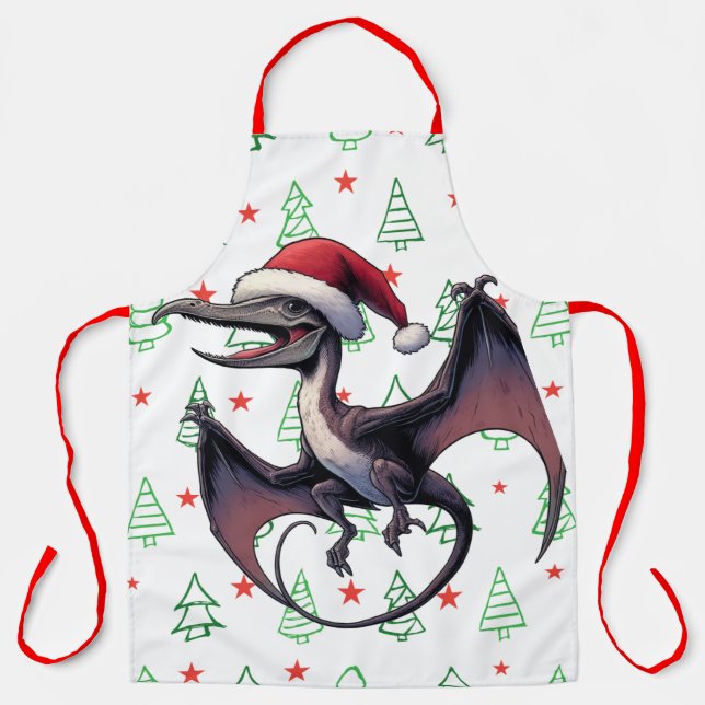 Delantal Navidades Santa hat pterodáctilo (Anverso)