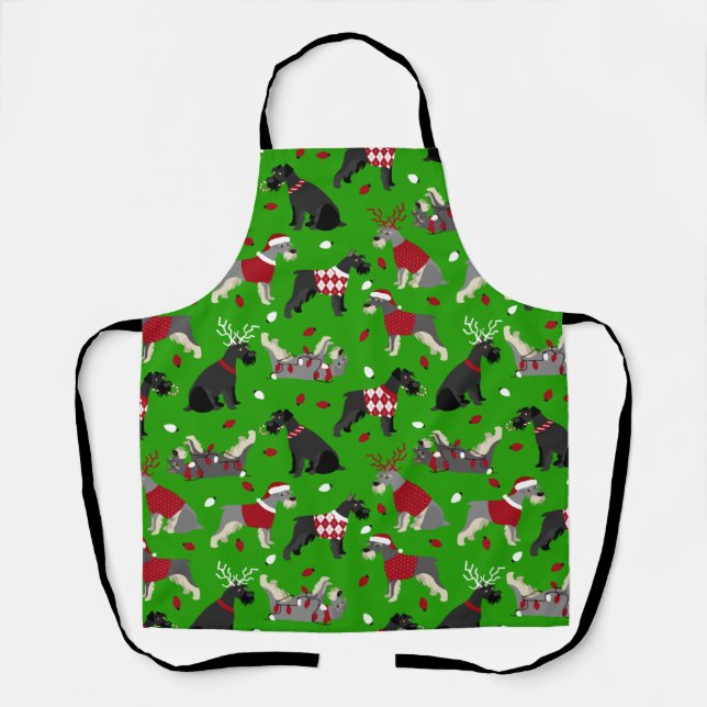 Delantal Navidades Schnauzer Apron (Anverso)