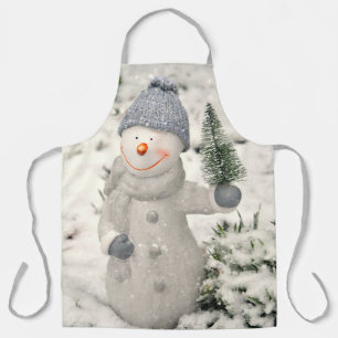 Delantal Navidades se divierten con Snowman sonriente
