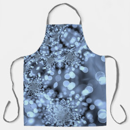 Delantal Navidades Silvery Blue Snowflake