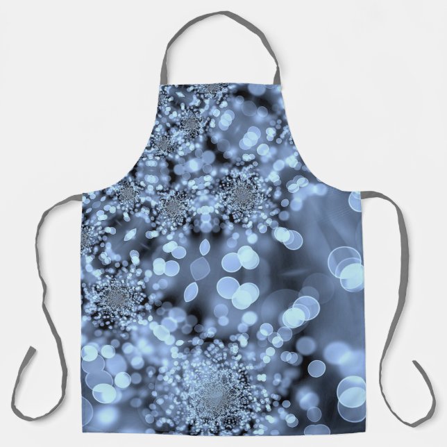 Delantal Navidades Silvery Blue Snowflake (Anverso)