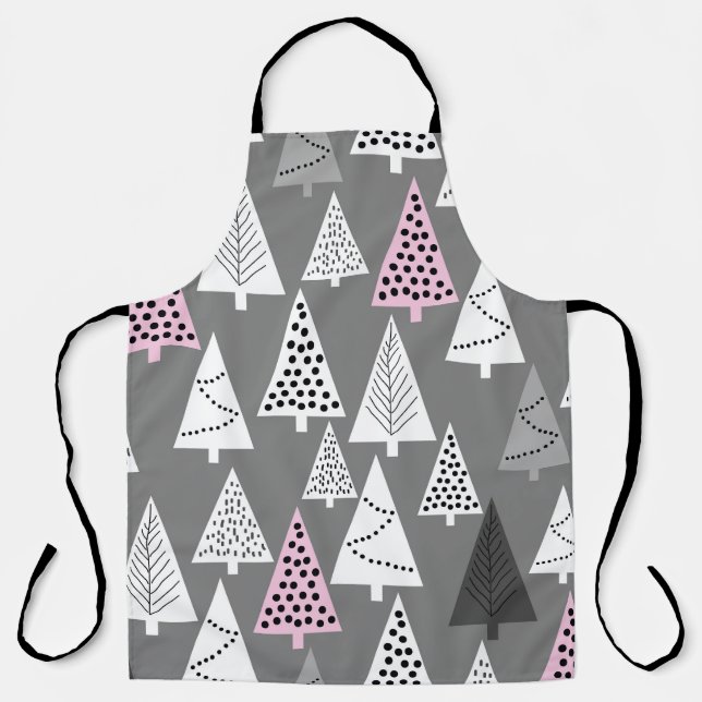 Delantal Navidades simples: Resumen del patrón de árbol (Anverso)