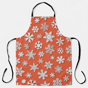 Delantal Navidades sin inconvenientes de copos de nieve con