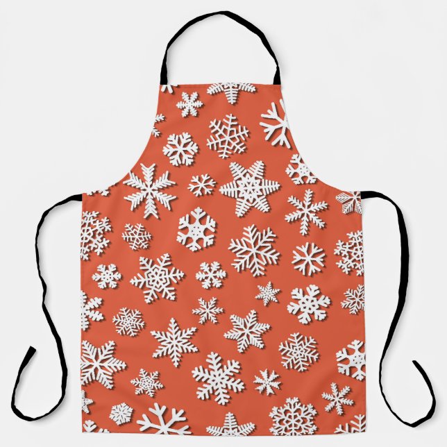 Delantal Navidades sin inconvenientes de copos de nieve con (Anverso)