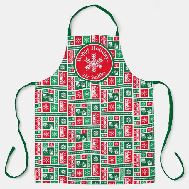 Delantal Navidades Snowflakes (Anverso)