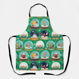 Delantal Navidades snowglobe//Gnome//Gingerbread House//