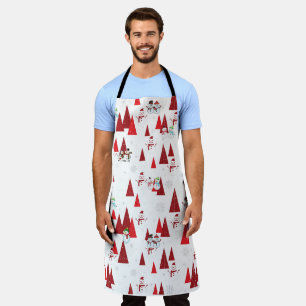 Delantal Navidades Snowmen y árboles