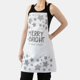 Delantal Navidades Sparkle Stars Merry bright Nombre de la