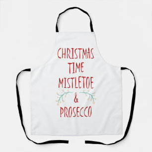 Delantal Navidades Tiempo Mistletoe y Prosecco