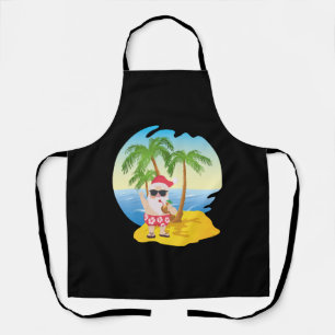 Delantal Navidades Tropical Beach Funny Santa Claus