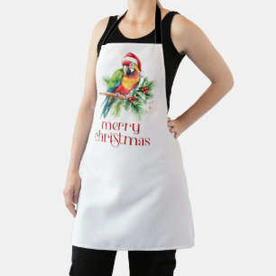 Delantal Navidades tropicales Retro Ave Feliz Navidad
