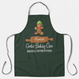 Delantal Navidades verdes divertidos de Cookie Baking Crew