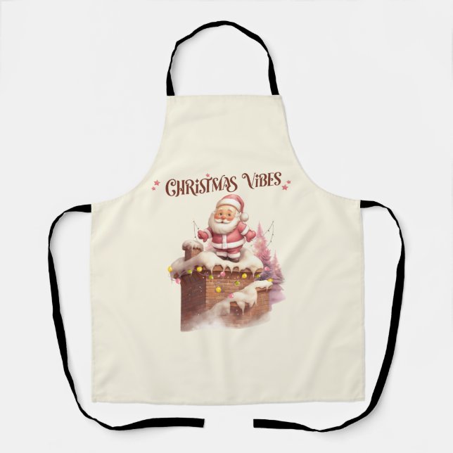 Delantal Navidades Vibes Pink Santa (Anverso)