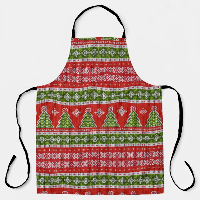 Delantal Navidades Viernes Verde Rojo Elegante (Anverso)