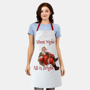 Delantal Navidades Winking Santa Claus Vintage Retro