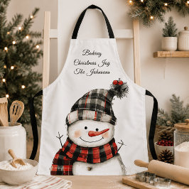 Delantal Navideño Personalizado con Hombre de Niev