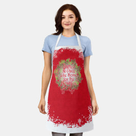 DELANTAL NAVIDEÑO ROJO - HOGAR PARA LAS FIESTAS