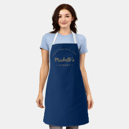 Delantal Navy Blue Homemade con amor personalizado Nombre c