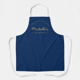 Delantal Navy Blue Homemade con amor personalizado Nombre c