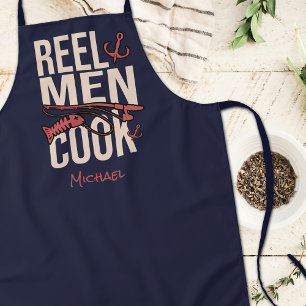Delantal Navy Blue Reel Men Cook Fisherman