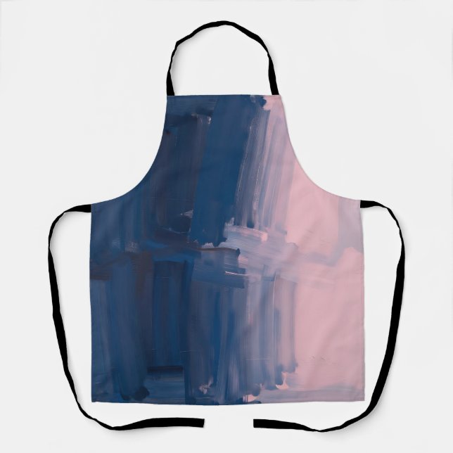 Delantal Navy Blush Pinceladas Abstractas (Anverso)