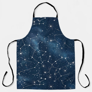 Delantal Nebulosa de estrellas cósmicas blancas azul verdos
