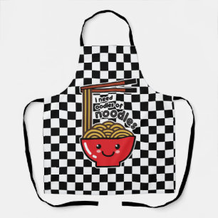 Delantal "Necesito fideos" Kawaii Ramen Bowl y palillos