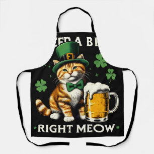 Delantal Necesito una cerveza justo el día del gato St. Pat