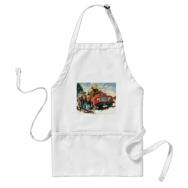 Delantal Negocio vintage, Camión de registro con Lumberjack (Frente)
