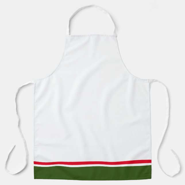 Delantal Negrita Bosque Rojo Verde Hem Carreras Rayas En Bl (Anverso)