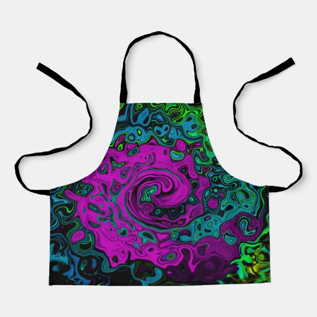 Delantal Negrita Magenta Resumen Groovy Bañera de arte líqu (Anverso)