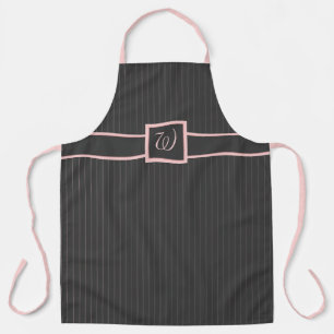 Delantal Negro con dispositivo de impresión de Pinstripes r