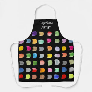 Delantal negro con patrón abstracto personalizado 