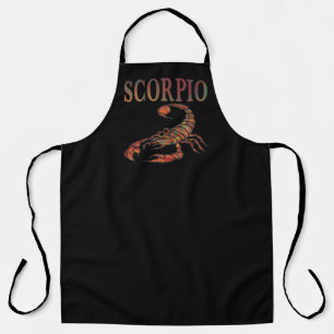Delantal negro con símbolo del zodiaco Escorpio