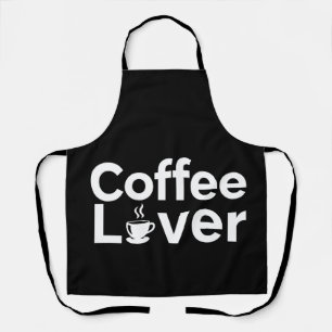 Delantal negro con tipografía minimalista para ama