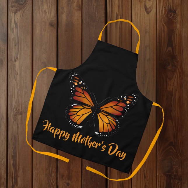 Delantal Negro Personalizado Mariposa Monarca (Subido por el creador)
