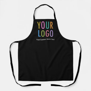 Delantal negro personalizado para negocios con log