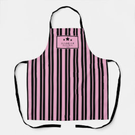 Delantal Negro y Rosa Estrellas Maestro de Cocina