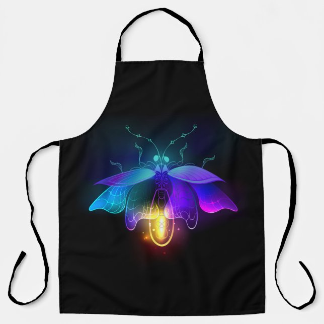 Delantal Neon Firefly en negro (Anverso)