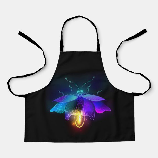 Delantal Neon Firefly en negro (Anverso)