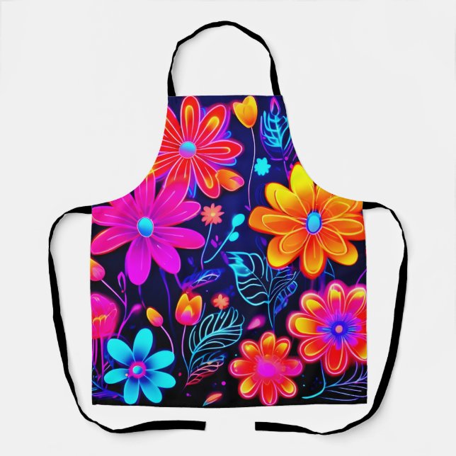 Delantal Neon Floral Fantasy (Anverso)