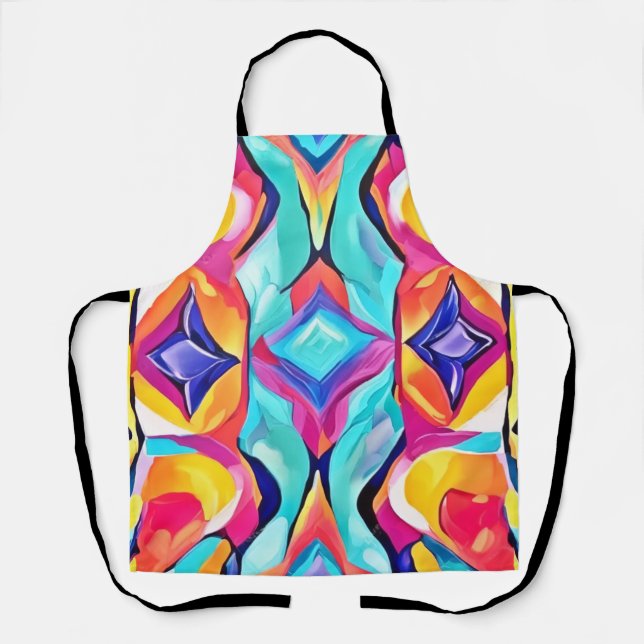 Delantal Neon Geometric Fusion Art (Anverso)