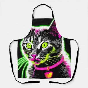 Delantal Neon Kitty Feline Art