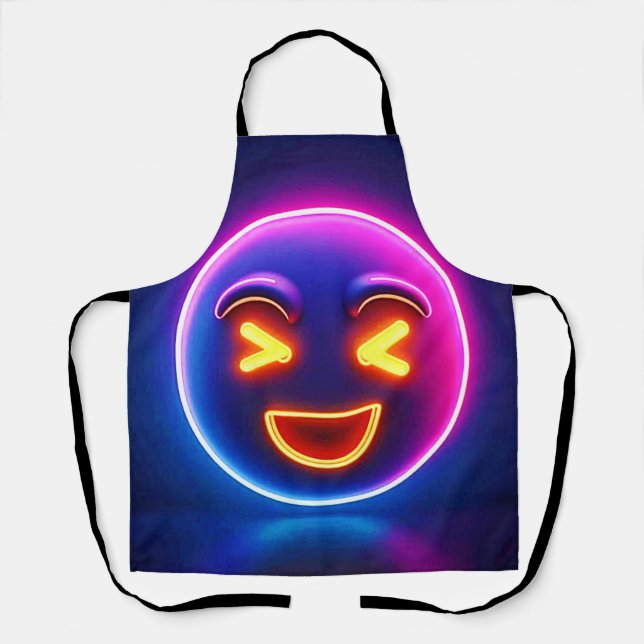 Delantal Neon Laughing Emoji Joy (Anverso)