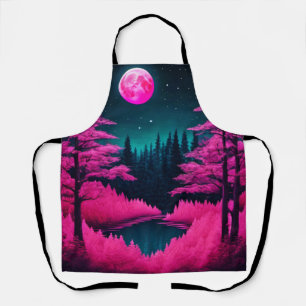 Delantal Neon Moonlit Forest Fantasy Art