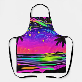 Delantal Neon Night Beachscape