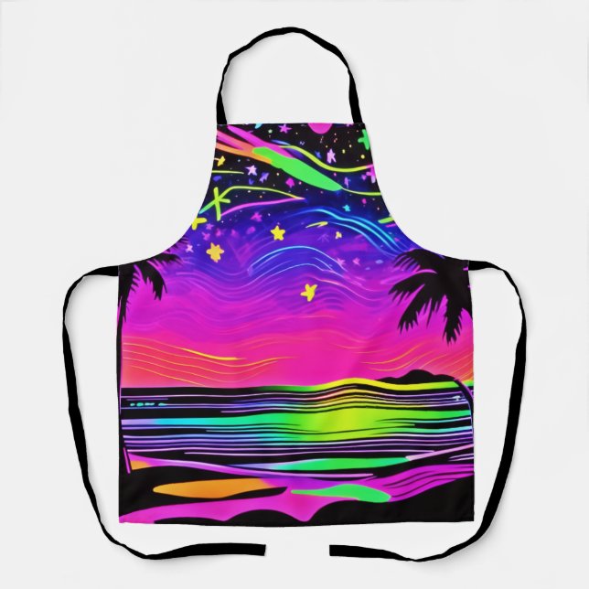 Delantal Neon Night Beachscape (Anverso)