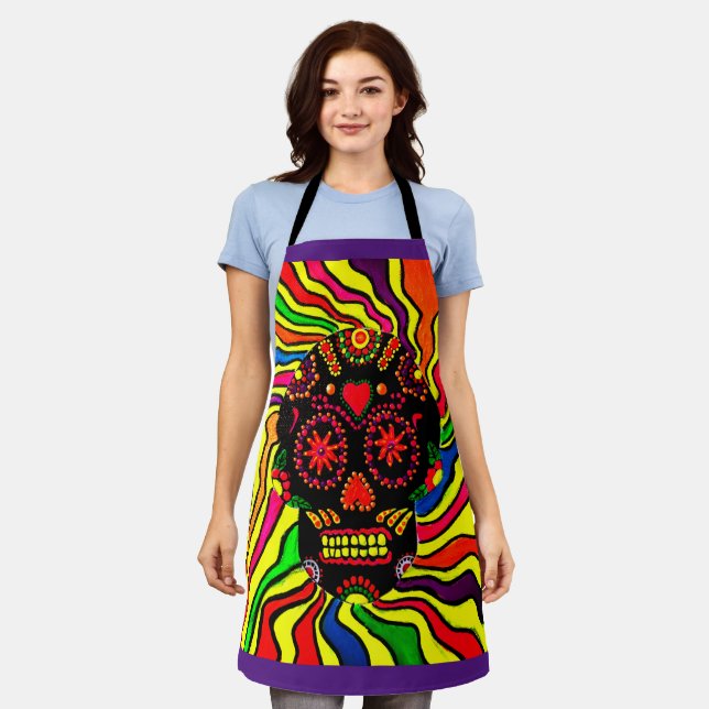 Delantal Neon Skull Apron (Gastado)