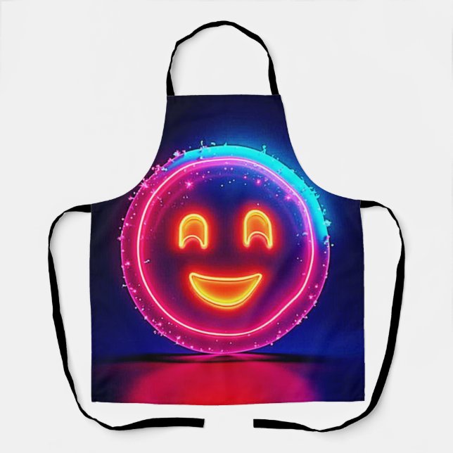 Delantal Neon Smile: Bright Happy Glow Design (Anverso)